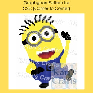 Waving Minion C2C Crochet Blanket Pattern: Graph & Written Instructions (Digital Download)