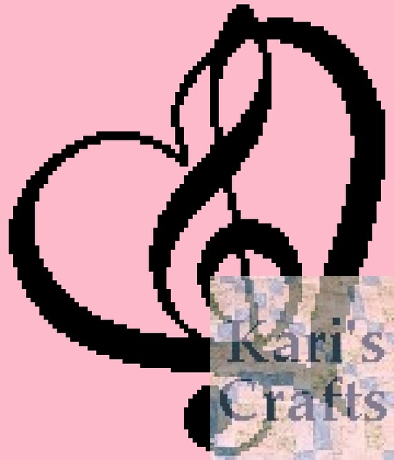 Music Love C2C Corner to Corner Afghan Blanket PDF Pattern - Graph