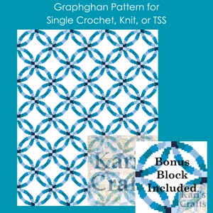 Double Wedding Ring Croquilt Afghan Pattern: Single Crochet, Knit or TSS (Digital Download)