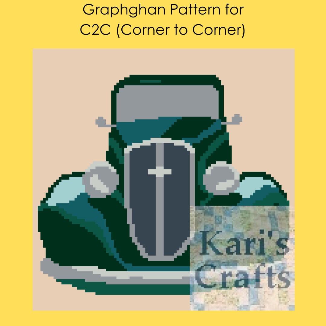 Classic Car C2C Corner to Corner Afghan Blanket PDF Pattern - Graph ...