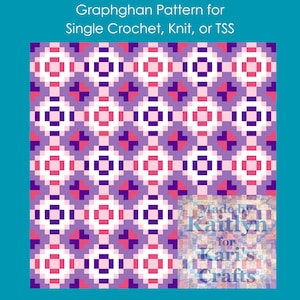 Blanket 9 Croquilt Afghan Throw Blanket PDF Pattern for single crochet knit or tss - Graph + Written Instructions - Digital Download