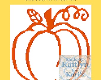 Schema PDF per coperta afgana con motivo a zucca C2C da angolo ad angolo - Grafico + istruzioni scritte - Download digitale