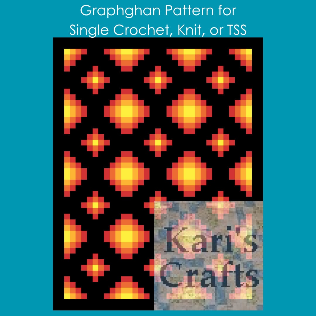 Hanging Diamond Croquilt Afghan Pattern: Single Crochet, Knit or TSS ...