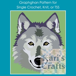 Wolf Head Afghan Blanket Pattern: Single Crochet, Knit or TSS (Digital Download)