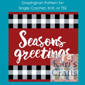 Seasons Greetings Afghan Pattern: Single Crochet, Knit or TSS (Digital Download)