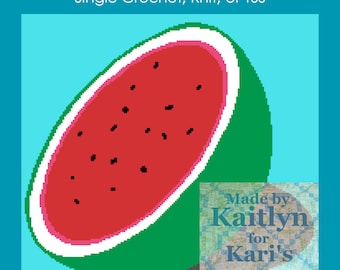 Watermelon Afghan Pattern: Single Crochet, Knit or TSS (Digital Download)