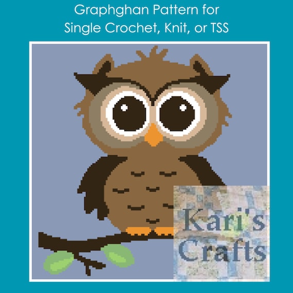 Owl on a Branch Baby Blanket Lap Afghan Pattern: Single Crochet