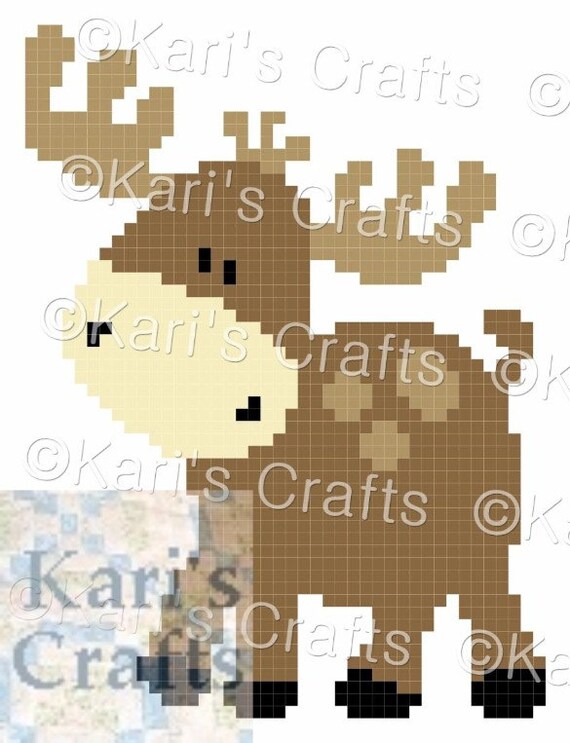 Baby Moose C2c Corner To Afghan Blanket Or Pillow Pdf Pattern Graph Written Instructions Instant