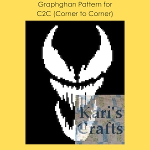 Venom C2C Corner to Corner Afghan Throw Blanket PDF Pattern - Graph + Written Instructions-Digital Download