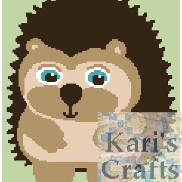 Baby Hedgehog Baby or Toddler Afghan Throw Blanket PDF Pattern for single crochet or knit - Graph + Written Instructions - Instant Download