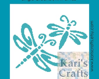 Dragonflies Afghan Throw Blanket Pattern: Single Crochet, Knit or TSS (Digital Download)