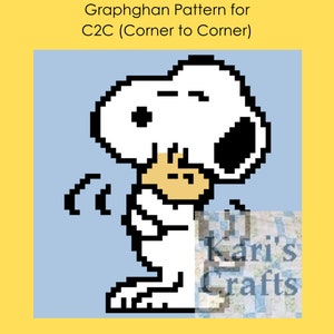 Snoopy and Woodstock Hugging C2C Afghan Throw or Single Crochet Pillow PDF Pattern - Graph + Written Instructions - Instant Download