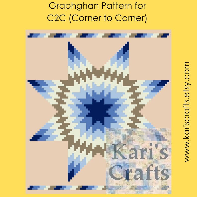Lone Star Croquilt C2C Crochet Afghan Pattern: Graph & Written ...