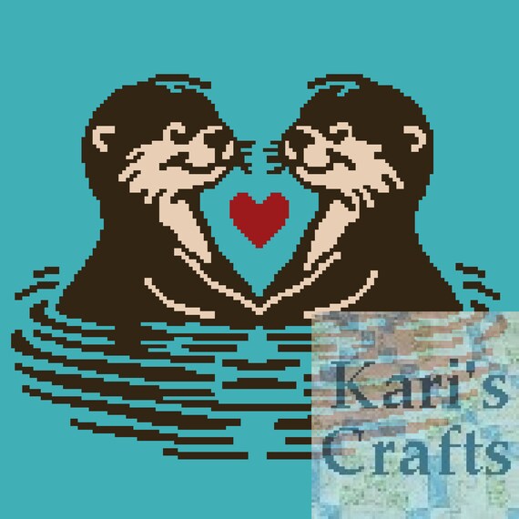 Otter Love Baby Toddler Throw Afghan Lap Blanket PDF Pattern for Single Crochet or Knit or Tss graph Written Instructions Etsy Canada