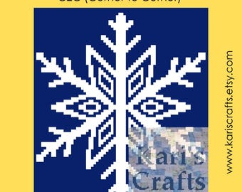 Patrón de manta afgana de ganchillo C2C Copo de Nieve 5: Gráfico e instrucciones escritas (Descarga digital)