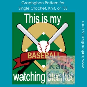 Baseball Watching Blanket Afghan Pattern: Single Crochet, Knit or TSS (Digital Download)