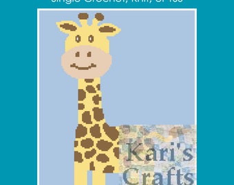 Baby Giraffe Afghan Pattern: Single Crochet, Knit or TSS (Digital Download)