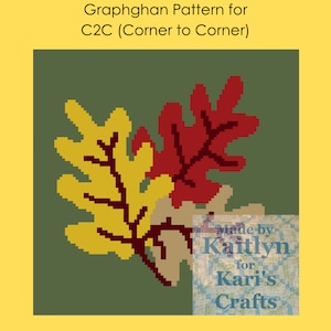Autumn Leaves C2C Corner to Corner Afghan Blanket PDF Pattern - Graph + Written Instructions-Digital Download