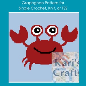 Baby Crab Afghan Baby Blanket Pattern: Single Crochet, Knit or TSS (Digital Download)