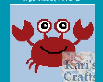Baby Crab Baby Blanket Lap Afghan PDF Pattern for single crochet or knit - Graph + Written Instructions - Instant Download