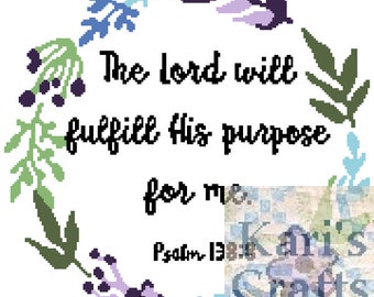 Psalm 138 Afghan PDF Pattern for single crochet, Tunisian crochet or knit - Graph + Written Instructions - Instant Download