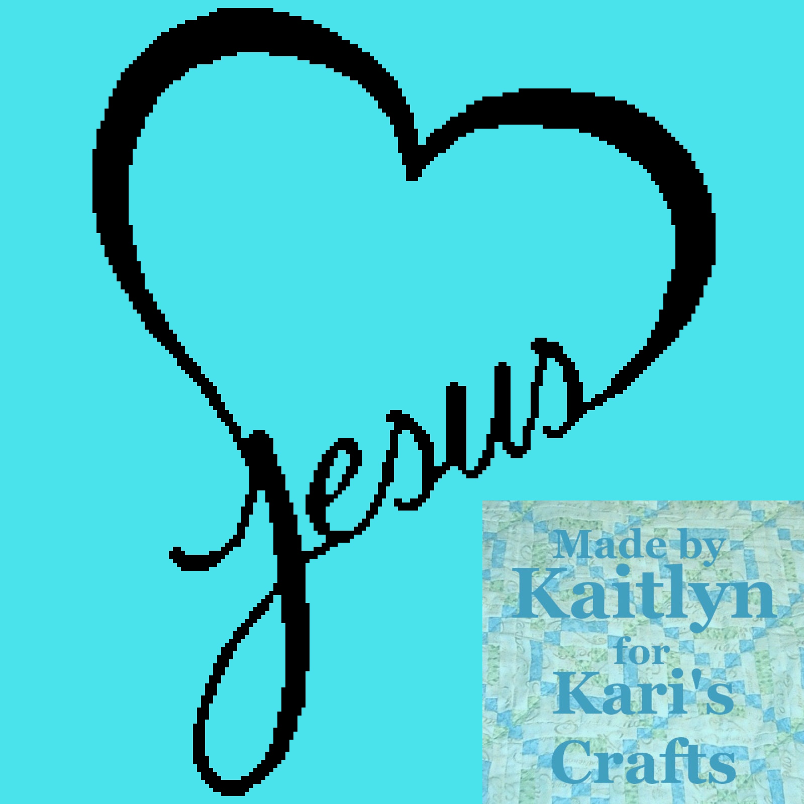 Cursive Jesus Heart Afghan Blanket PDF Pattern for Single - Etsy