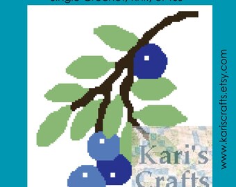 Patroon van Blueberries Lap Afghan Throw Blanket: vasten, breien of TSS (digitale download)