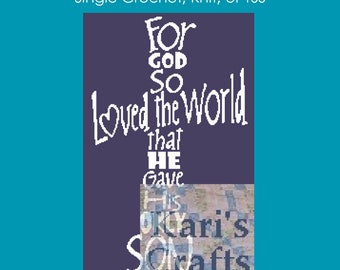 John 3:16 Cross Afghan Throw Twin Blanket PDF Pattern for single crochet knit or tss-Graph + Written Instructions - Digital Download