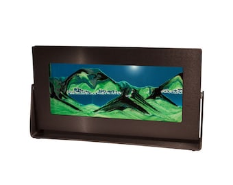 Summer Turquoise Moving Sand Art: Aluminum Frame Office Toy (7x12)