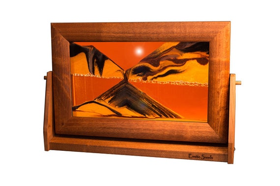 Lg13 Large Alder Wood - Sunset Orange by Exotic Sands USA | Moving Sand Art Pictures | Unique Gifts |