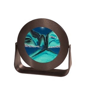 3D Moving Deep Sea Sand Art - Rd31 Black Metal Round Frames 7&quot; - Sandscapes