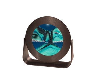 3D Moving Deep Sea Sand Art - Rd31 Black Metal Round Frames 7" - Sandscapes