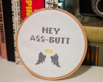 Hey Ass-Butt Supernatural Castiel cross stitch pattern