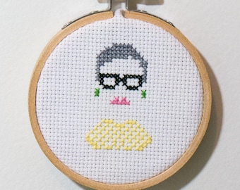 Mini Ruth Bader Ginsburg RBG Cross Stitch Pattern