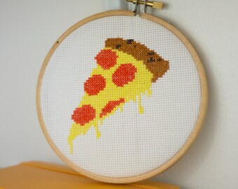 Pizza slice cross stitch pattern