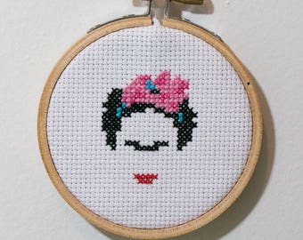 Mini Frida Kahlo cross stitch pattern