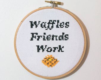 Waffles Friends Work Cross Stitch Pattern Parks & Recreation