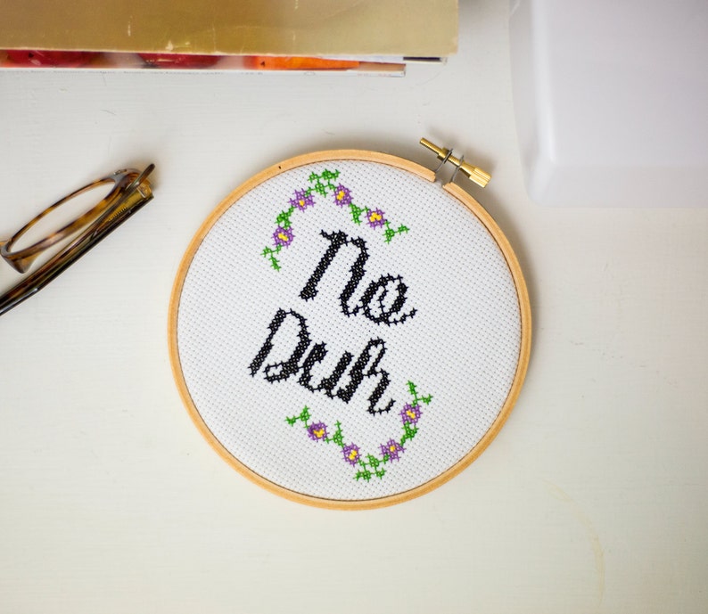 No Duh cross stitch pattern image 1