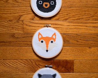 Woodland Creatures Cross Stitch Pattern Set