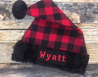Plaid Santa Hat - Etsy