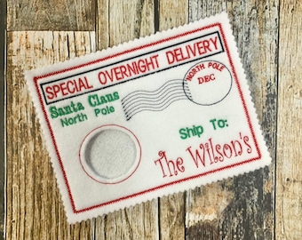 Personalized Christmas Elf Doll Shipping Envelope
