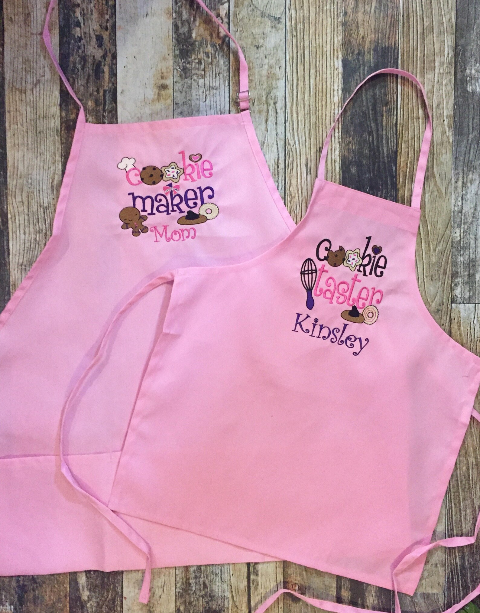 Cookie Maker and Cookie Taster Aprons Personalized Baking Etsy
