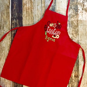 Mommy and Me Apron Set Cookie Maker and Taster Personalized Christmas Baking Aprons image 2