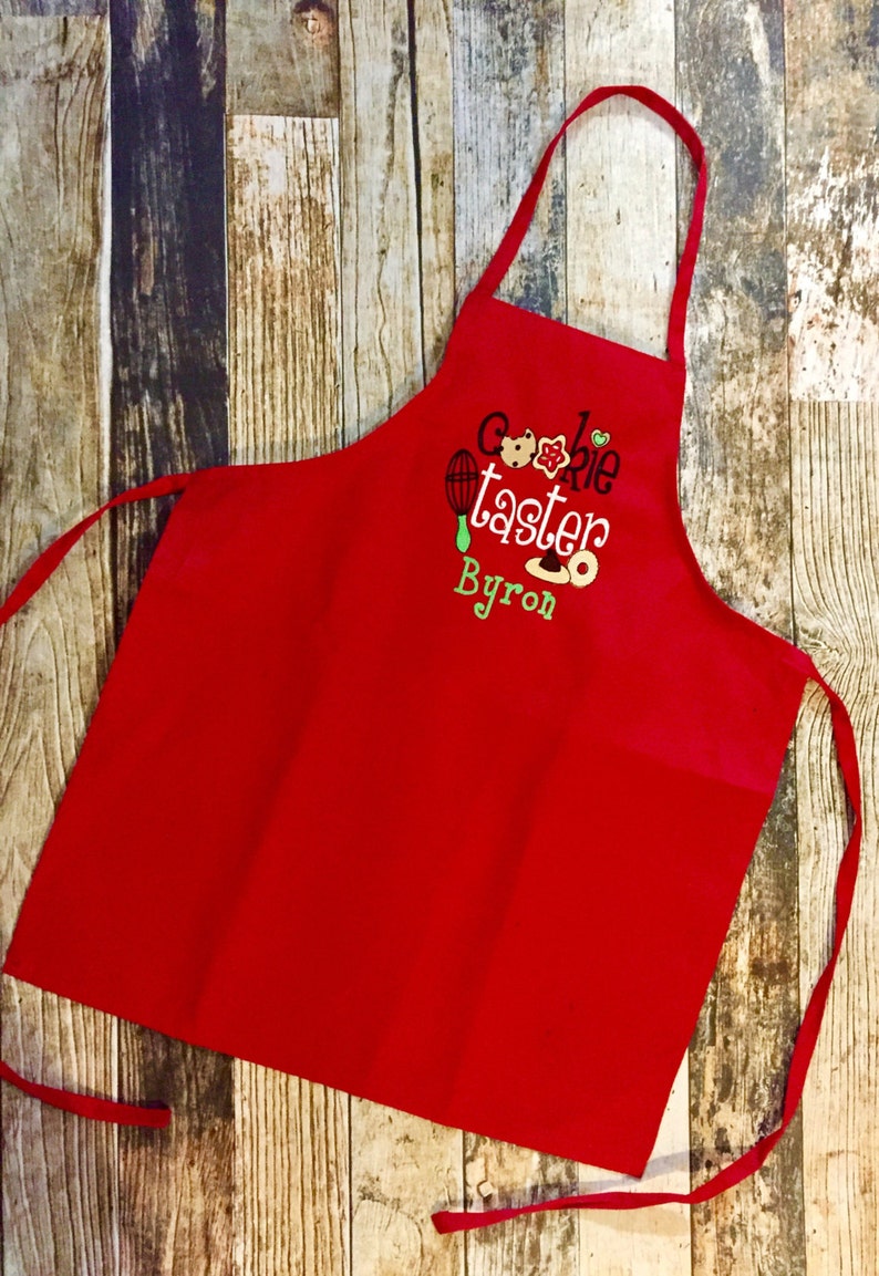 Mommy and Me Apron Set Cookie Maker and Taster Personalized Christmas Baking Aprons image 2
