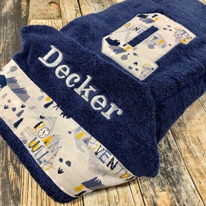 Personalized Hooded Infant / Child Towel Choose your towel color and fabric trim image 5