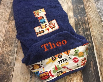 Personalized Hooded Infant / Child Towel - Choose your towel color and fabric trim