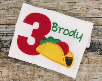 Taco Personalized Birthday Tshirt - Any Age