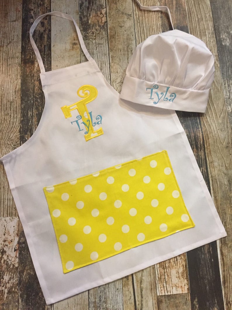 Personalized Child's Apron and Chef Hat Set Choose Your Etsy