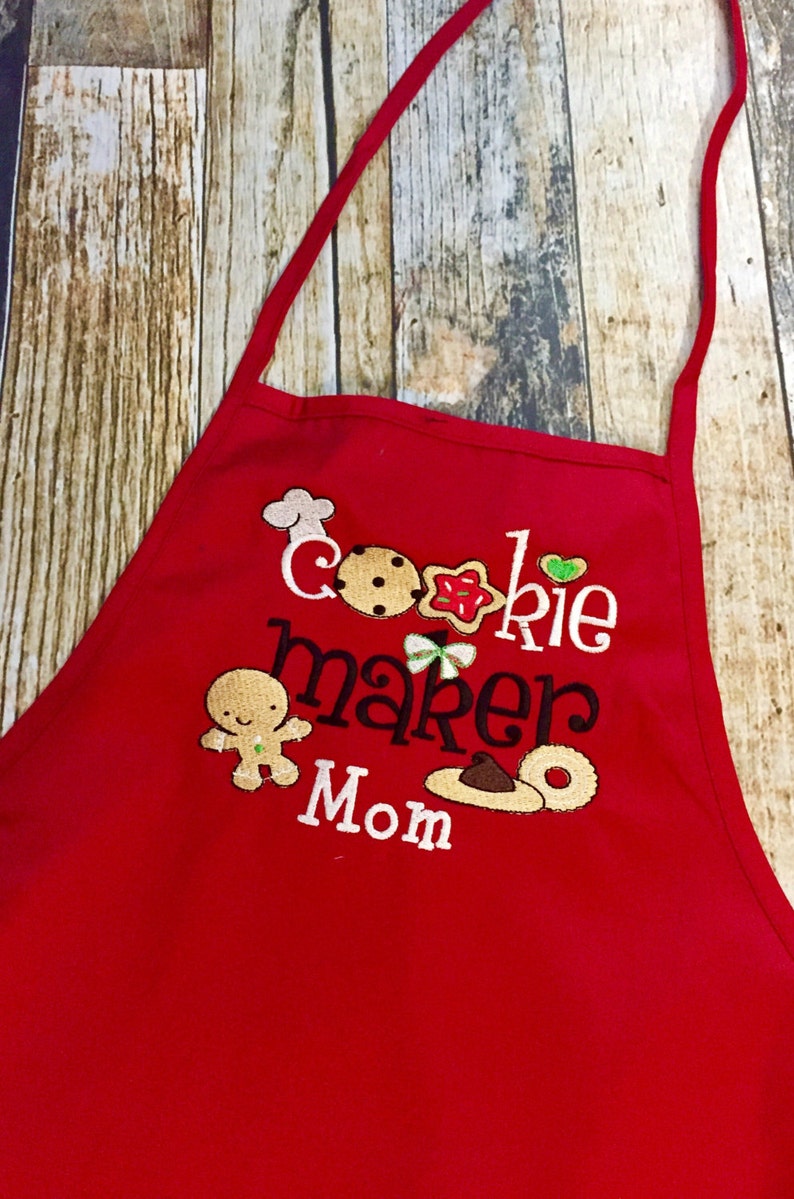 Mommy and Me Apron Set Cookie Maker and Taster Personalized Christmas Baking Aprons image 4