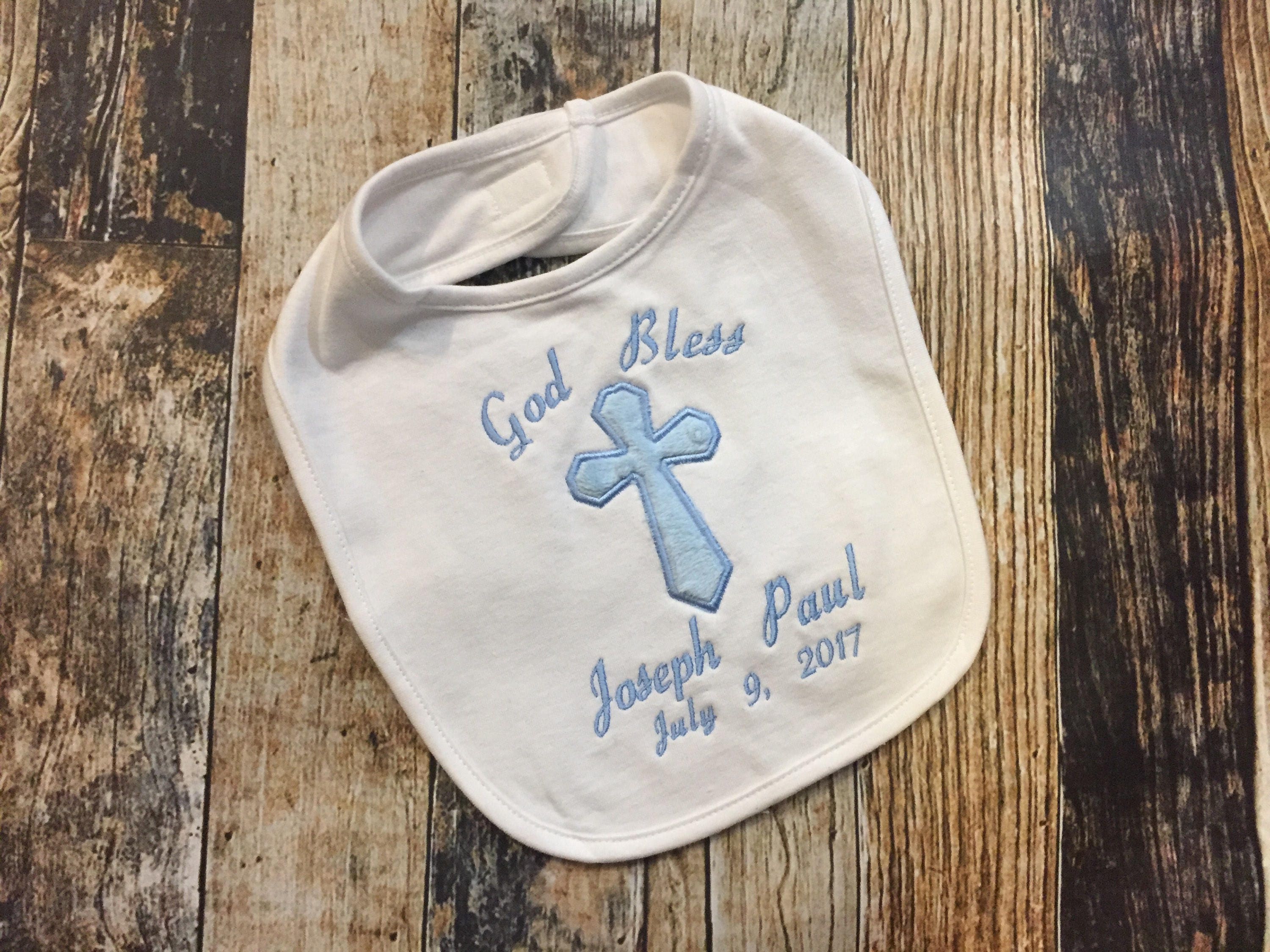 Baptism or Christening Bib Personalized for Baby Boy or Girl Etsy